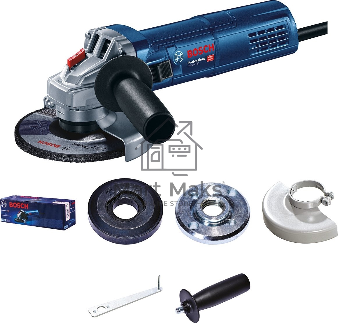 Углошлифовальная машина Bosch GWS 9-125 S 900Вт 11000об/мин рез.шпин.:M14 d=125мм