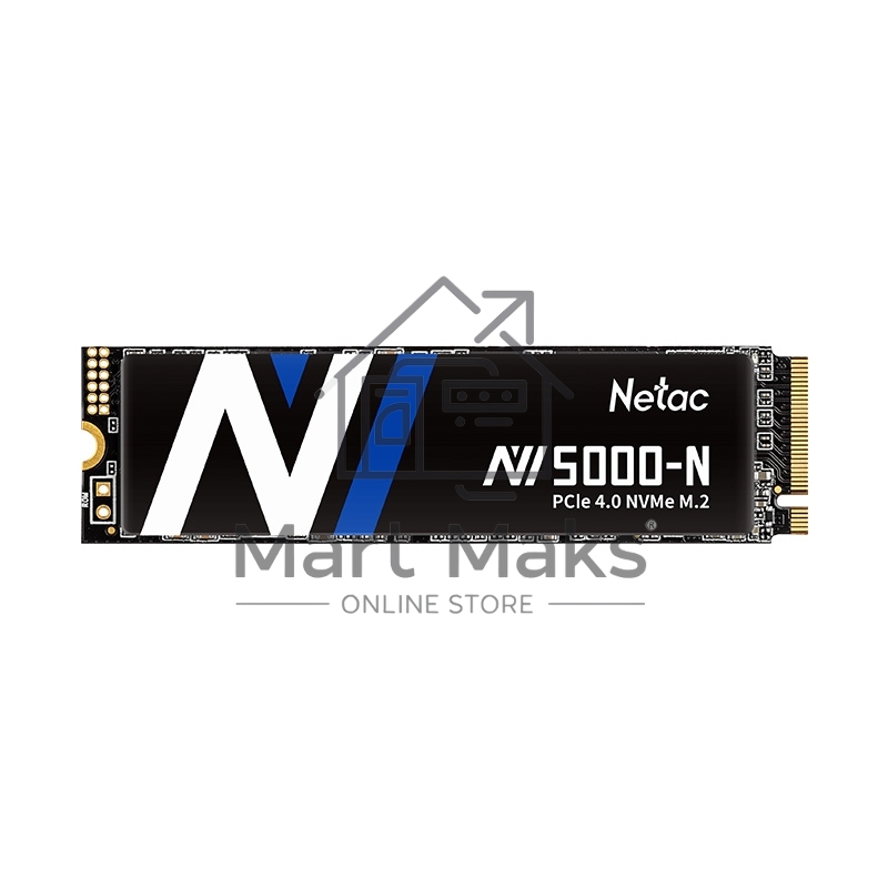 Накопитель SSD Netac NV5000 Pro, 500GB, M.2 2280, PCIe 4.0 x4, NVMe, R/W 4800/2700, с радиатором