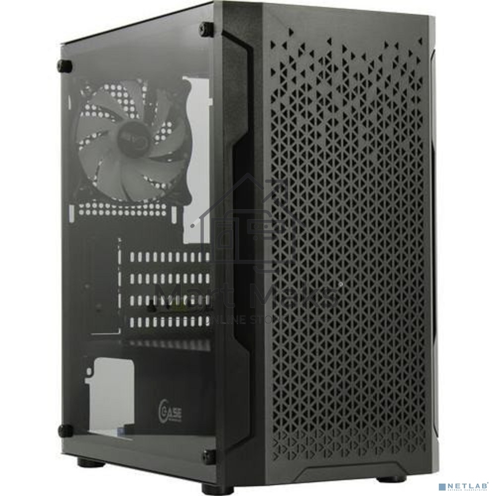 Компьютерный корпус Powercase Mistral Micro Z3B Mesh LED, Tempered Glass, 2x 140mm + 1х 120mm 5-color fan, черный, mATX (CMIMZB-L3)