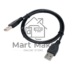 Кабель USB2.0 Cablexpert CC-USB2-AMAM-1M, AM/AM, экран, 28/26AWG, медь, Pro, 1м, черный, пакет