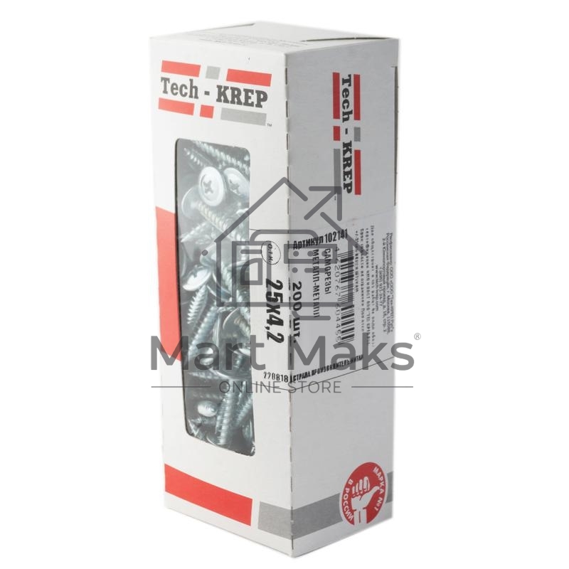 Саморез для тонкого метал. листа 4.2х25 (уп.200шт) коробка Tech-Krep 102141