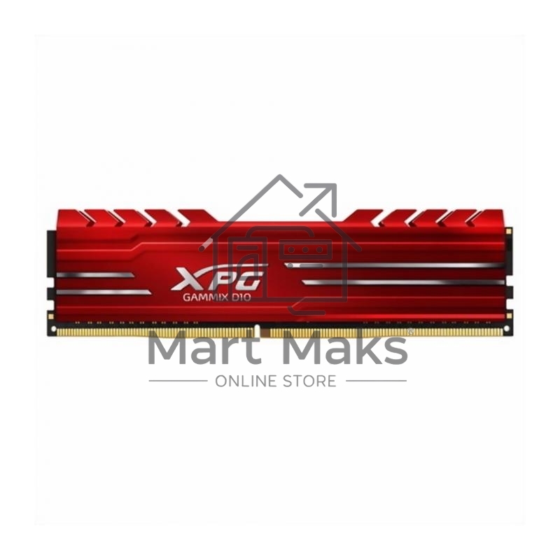 Оперативная память XPG Gammix D10, DDR4, 8GB (1x8GB), 2666MHz, CL16, DIMM, с радиатором, красный