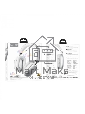 Наушники HOCO W35 полноразмерные, беспроводные, BT 5.3, серебристый