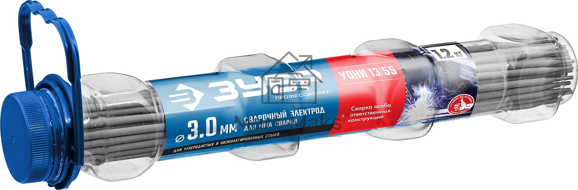 Профессионал электрод сварочный ЗУБР УОНИ 13/55 с основным покрытием, d 3.0 х 350 мм, 40021-3.0