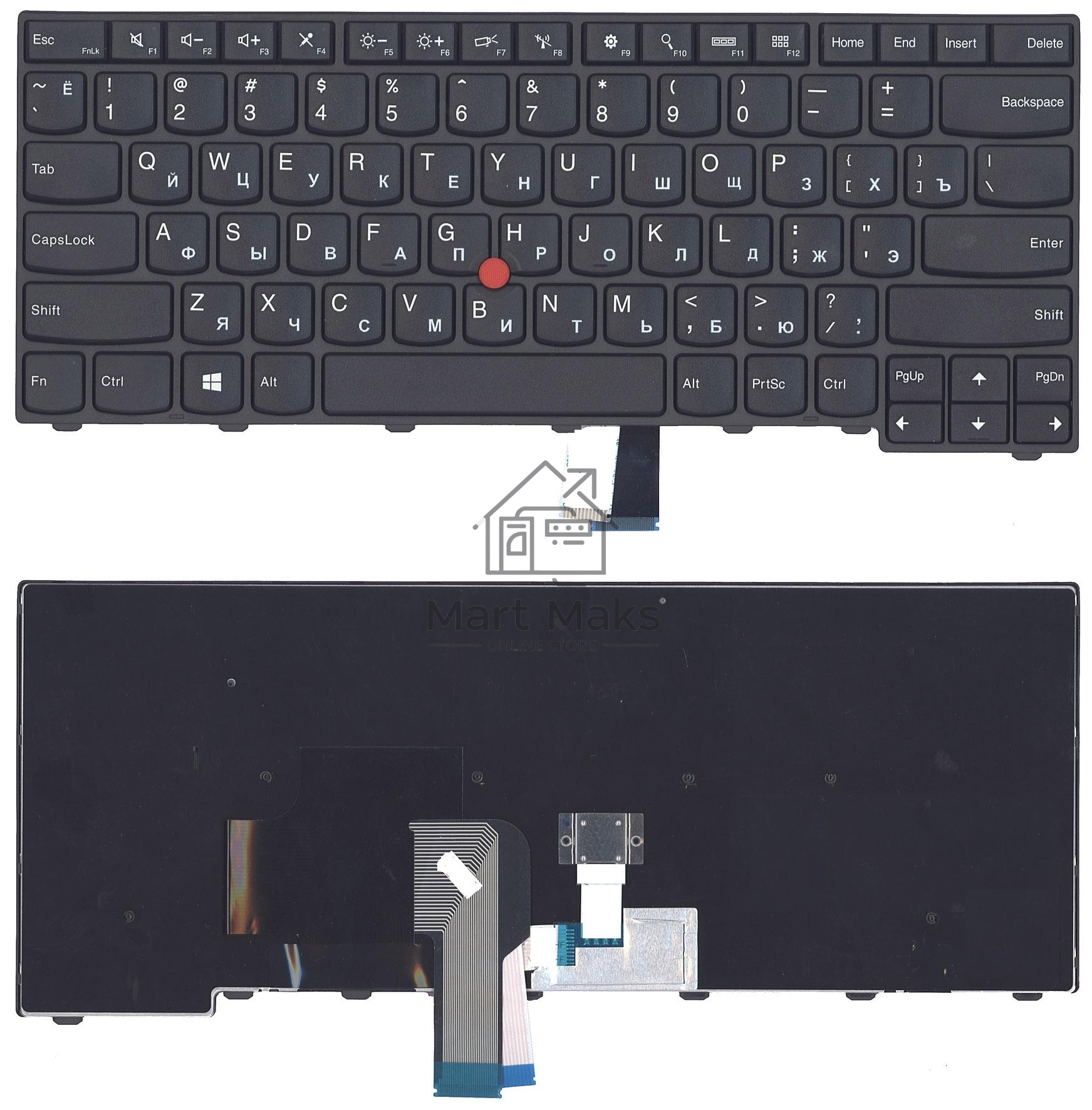Клавиатура для ноутбука Lenovo ThinkPad T440 T440P T440S черная с указателем