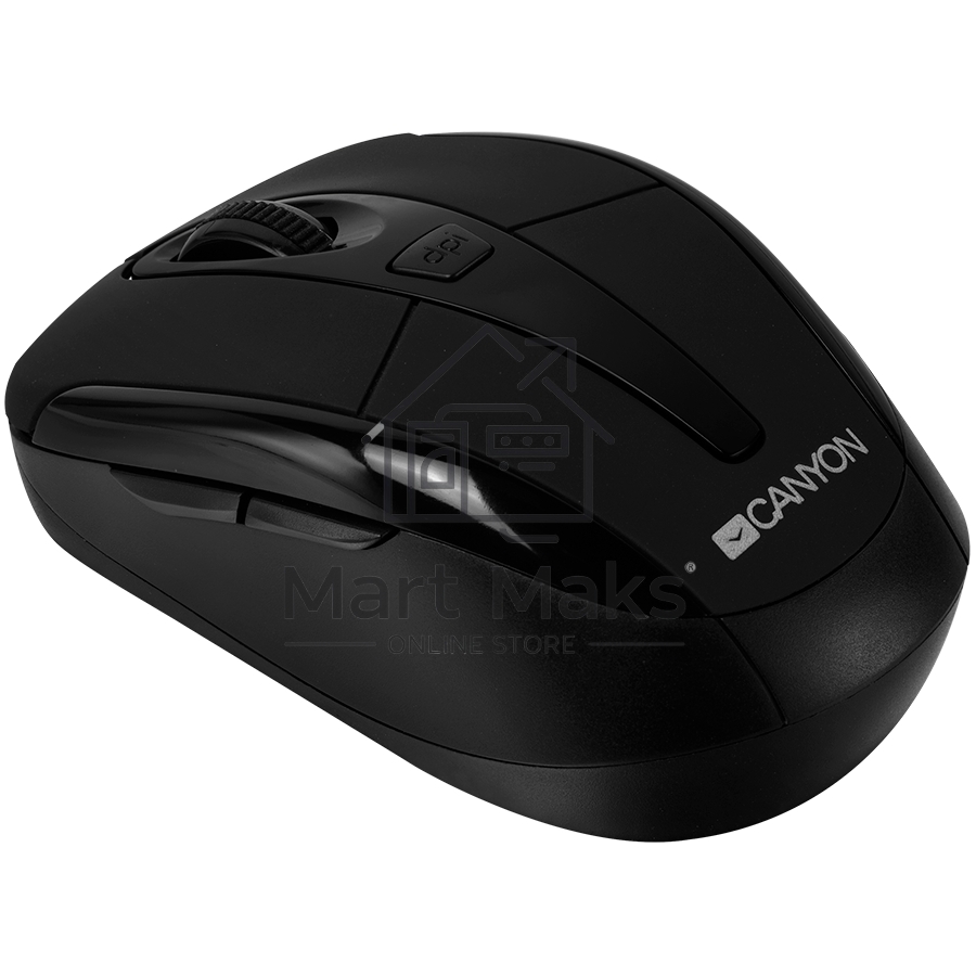 Мышь беспроводная Canyon MSO-W6 черный, 1600 dpi, радиоканал, USB, кнопки - 6