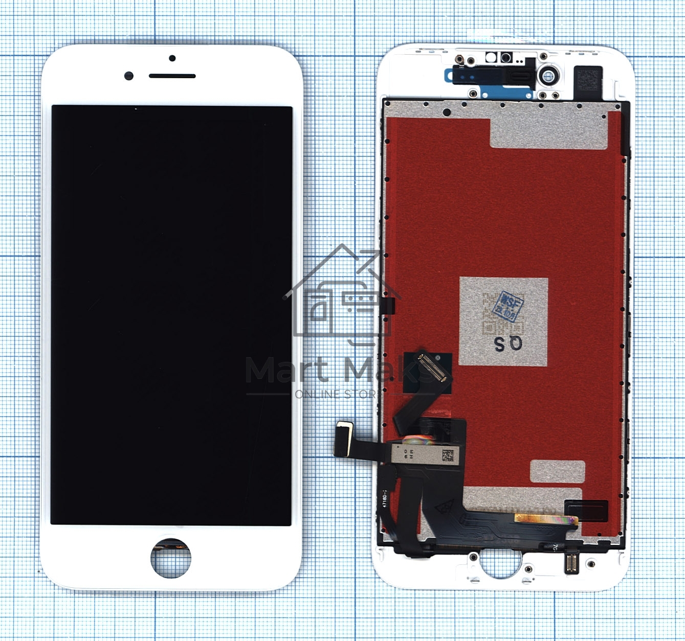 Дисплей Amperin для Apple iPhone 8 в сборе с тачскрином (IPS), белый