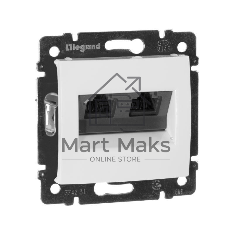 Компьютерная двойная розетка Legrand Valena 774231, белая RJ45 5 кат UTP
