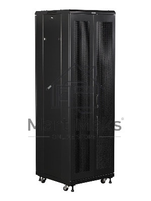 Шкаф коммутационный Lanmaster (TWT-CBB-27U-6X6-G1) 27U 600x600мм пер.дв.стекл задн.дв.спл.стал.лист 2-хст. 2 бок.пан. 800кг черный IP20