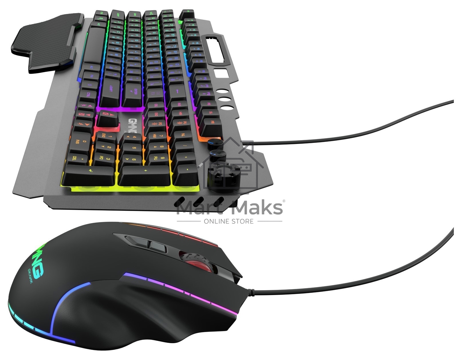 Клавиатура + мышь Оклик GMNG 700GMK клав:черный мышь:черный USB Multimedia LED