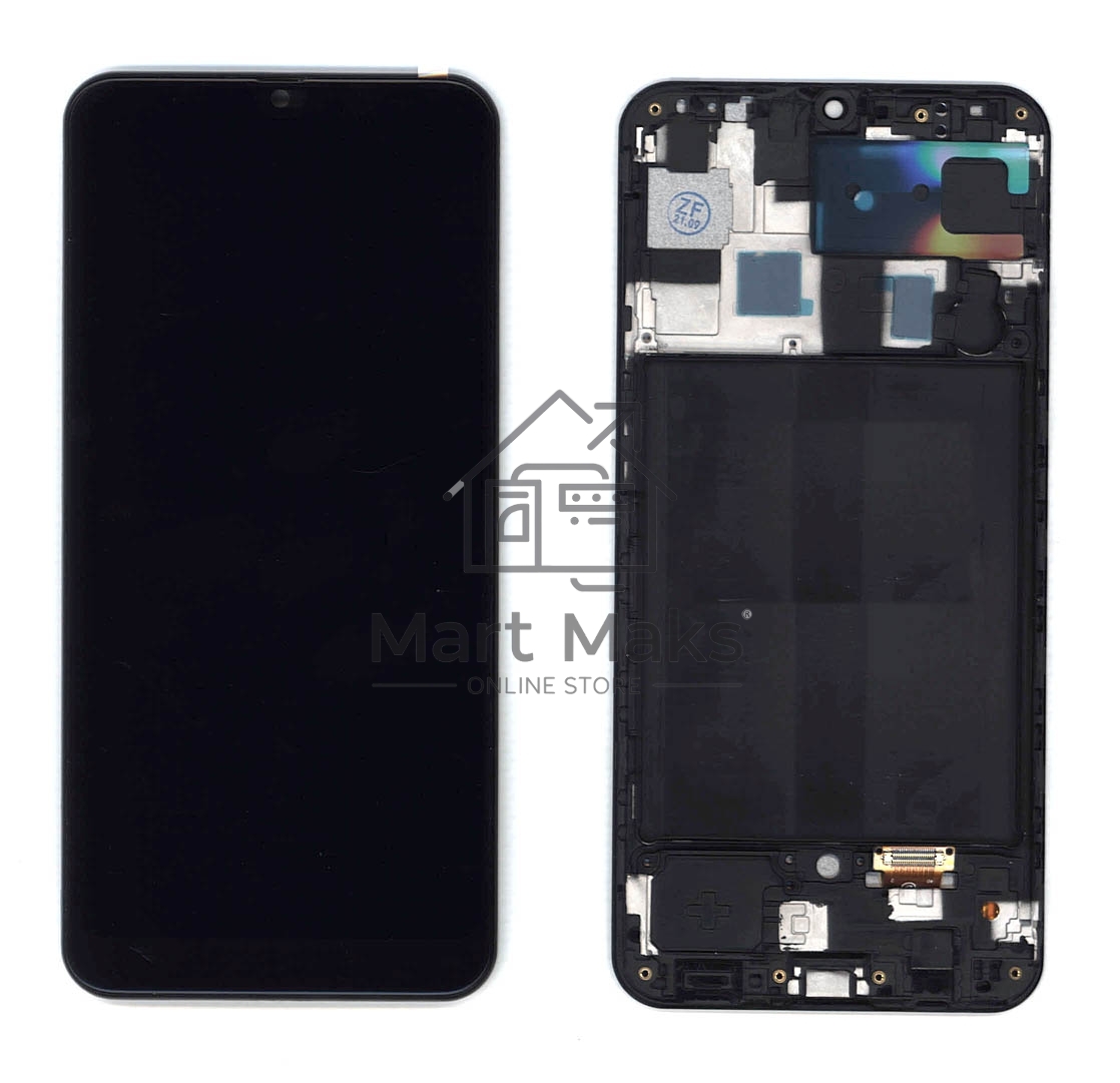 Дисплей (модуль) для Samsung Galaxy A30 SM-A305F в сборе с тачскрином и рамкой (TFT) черный