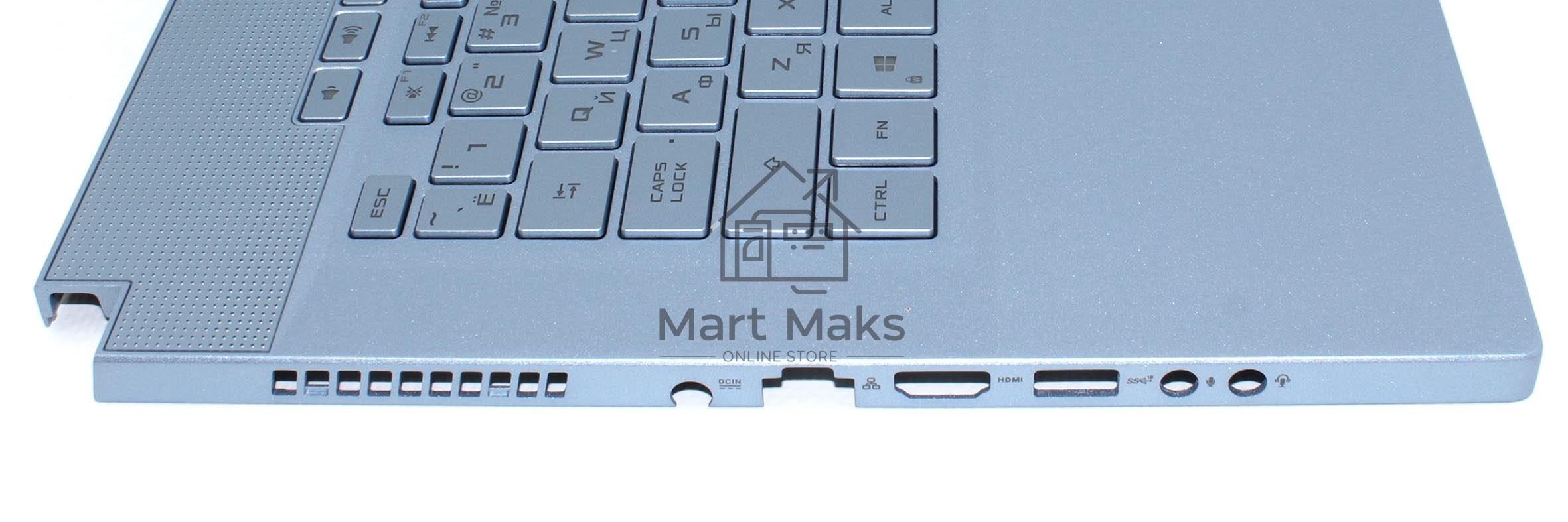 Клавиатура для ноутбука Asus ROG GU502 серебристая c подсветкой маленький энтер