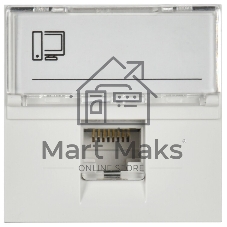 Розетка информационная РКИ-20-00-П RJ-45 UTP кат.5e (на 2 модуля) ПРАЙМЕР белая IEK