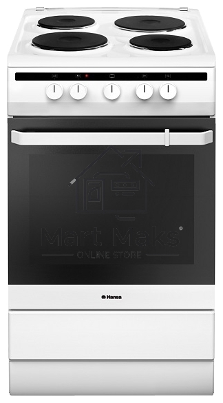 Плита электрическая Hansa FCEW53000 белый, конфорок 4 шт, духовка 68 л, 50 см x 85 см x 60 см
