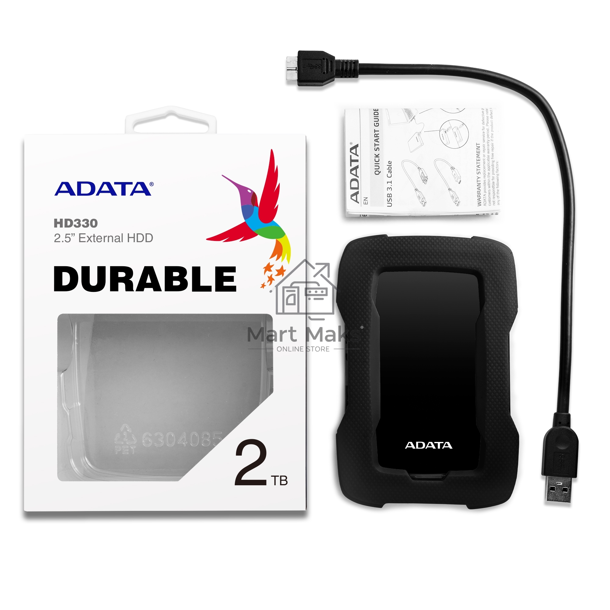 Внешний жесткий диск ADATA 2TB ADATA HD330, 2,5