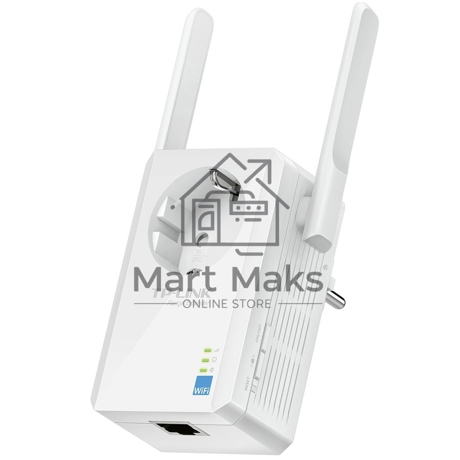 Сетевой адаптер TP-Link SOHO TL-WA860RE 300Mbps Wireless N Wall Plugged Range Extender with AC Passthrough, QCA(Atheros), 2T2R, 2.4GHz, 802.11b/g/n, 1 10/100Mbps LAN port, Range Extender button, Range Extender mode, suppo поставляется без кабеля RJ-45