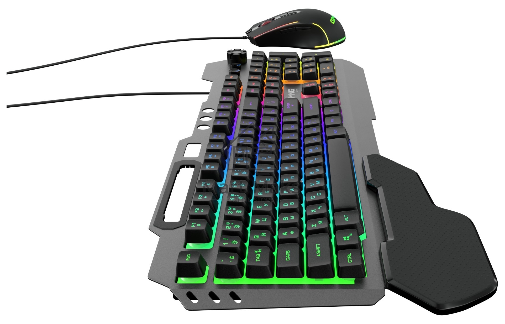 Клавиатура + мышь Оклик GMNG 700GMK клав:черный мышь:черный USB Multimedia LED