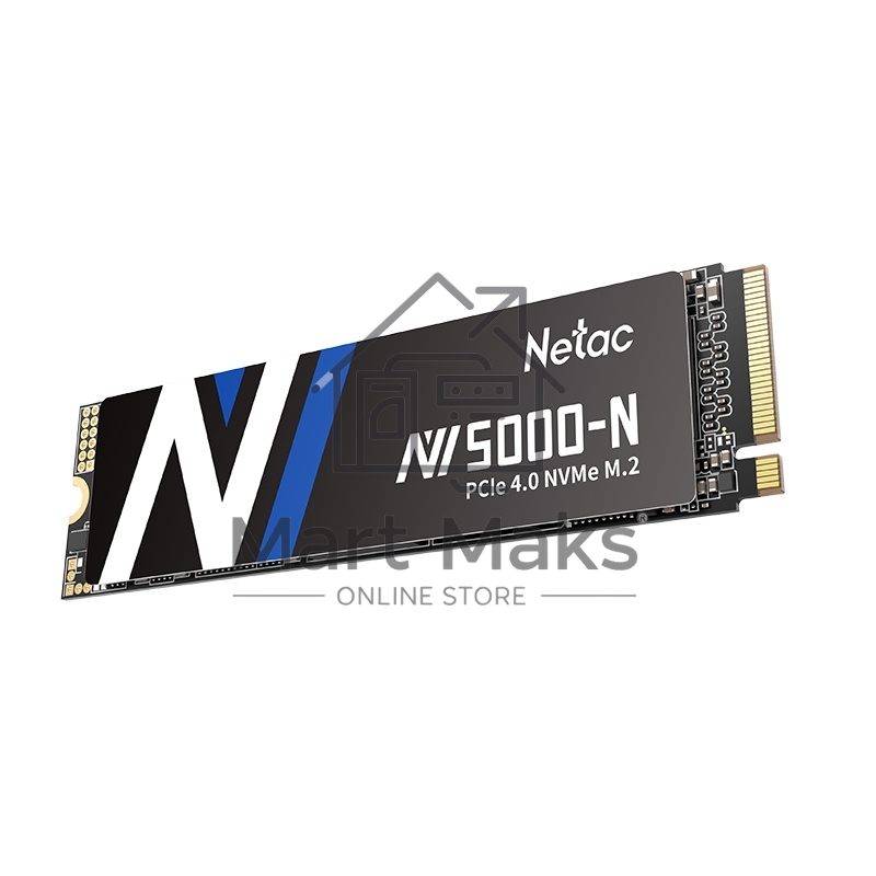 Накопитель SSD Netac NV5000 Pro, 500GB, M.2 2280, PCIe 4.0 x4, NVMe, R/W 4800/2700, с радиатором