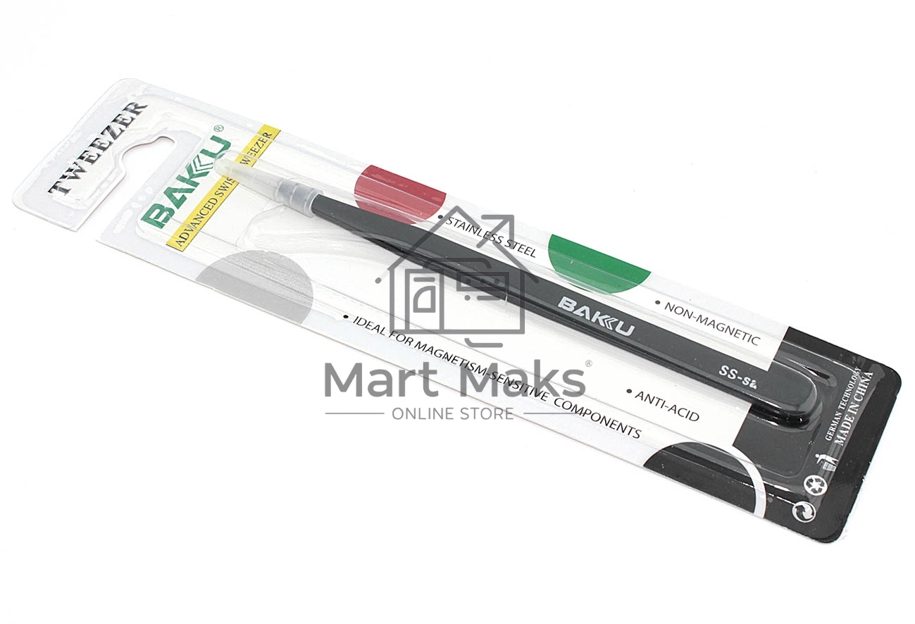 Пинцет BAKU белый Card Series SS-SA