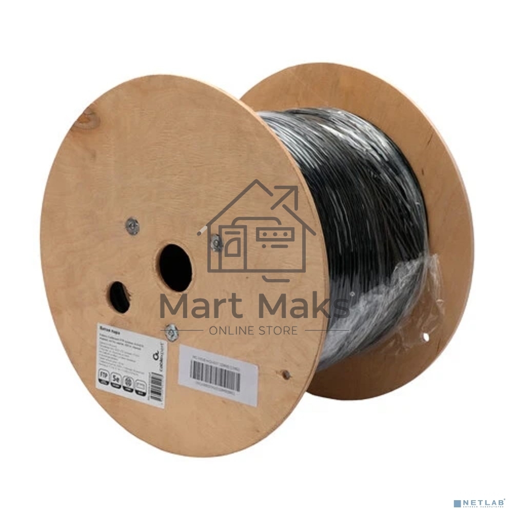 Кабель Cablexpert Россия FPC-5051E-4-CU, FTP indoor 4x2x0.51, медный, кат.5e, однож., 305м, box, серый