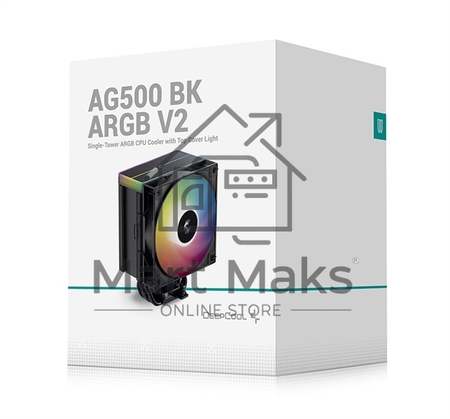 Кулер для процессора DEEPCOOL AG500 BK ARGB V2 черный 120мм алюминий+медь 1900rpm 29.4db 40pin 240W 160мм