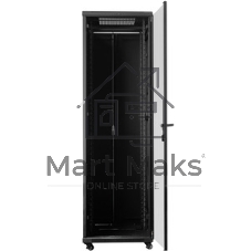Шкаф серверный Lanmaster (TWT-CBB-47U-6X10-G1) напольный 47U 600x1000мм пер.дв.стекл металл 2 бок.пан. 800кг черный