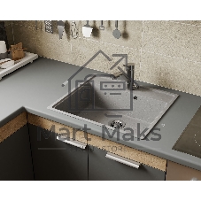 Мойка для кухни BAU Stil Pro 57х50, без выпуска, серый камень