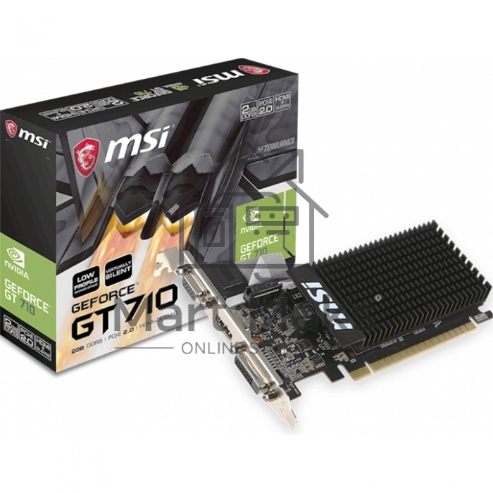 Видеокарта MSI PCI-E GT 710 2GD3H LP nVidia GeForce GT 710 2048Mb 64bit DDR3 954/1600 DVIx1/HDMIx1/CRTx1/HDCP Ret low profile