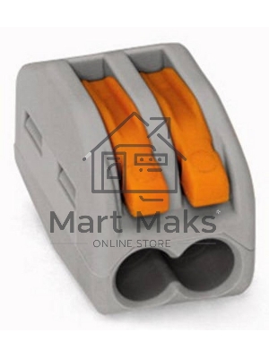 Клеммы,сжим Wago 222-412 Универсальная многоразовая 2-проводная клемма (0,08-2,5 (4) мм2) 50шт. (07-5152)