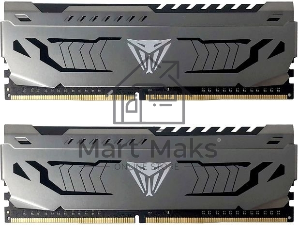 Оперативная память Patriot Viper Steel, DDR4, 8GB (2x4GB), 3200MHz, CL16, DIMM, с радиатором, черный