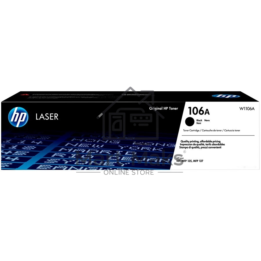 Картридж лазерный HP W1106A (HP 106A) черный для HP Laser 107/135/137 1000 страниц.