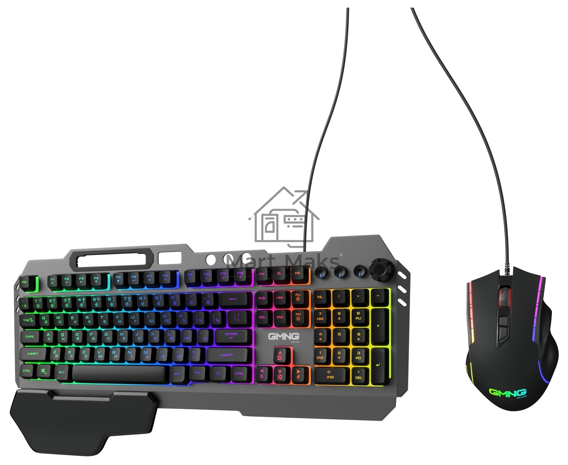Клавиатура + мышь Оклик GMNG 700GMK клав:черный мышь:черный USB Multimedia LED