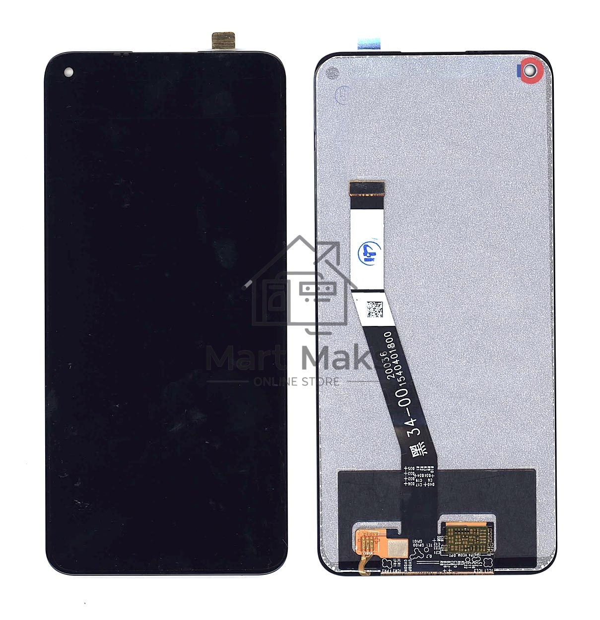 Дисплей для Xiaomi Redmi Note 9, Redmi 10X (MOD IC Cable) черный