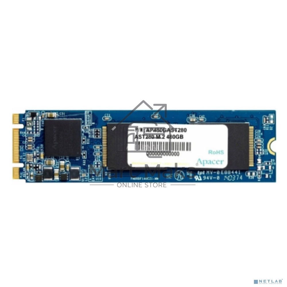 Накопитель SSD Apacer AST280, 480Gb, M.2 2280, SATA III, R/W 520/495
