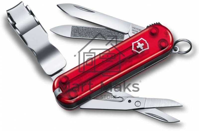 Нож перочинный Victorinox Nail Clip 580 0.6463.T 65мм 8 функций полупрозрачный красный