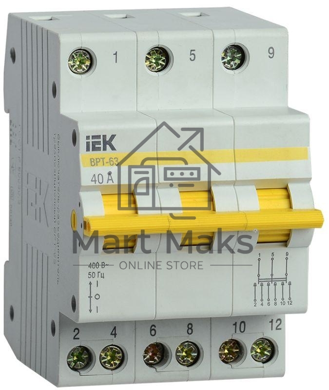 Выключатель-разъединитель трехпозиционный Iek MPR10-3-040 ВРТ-63 3P 40А