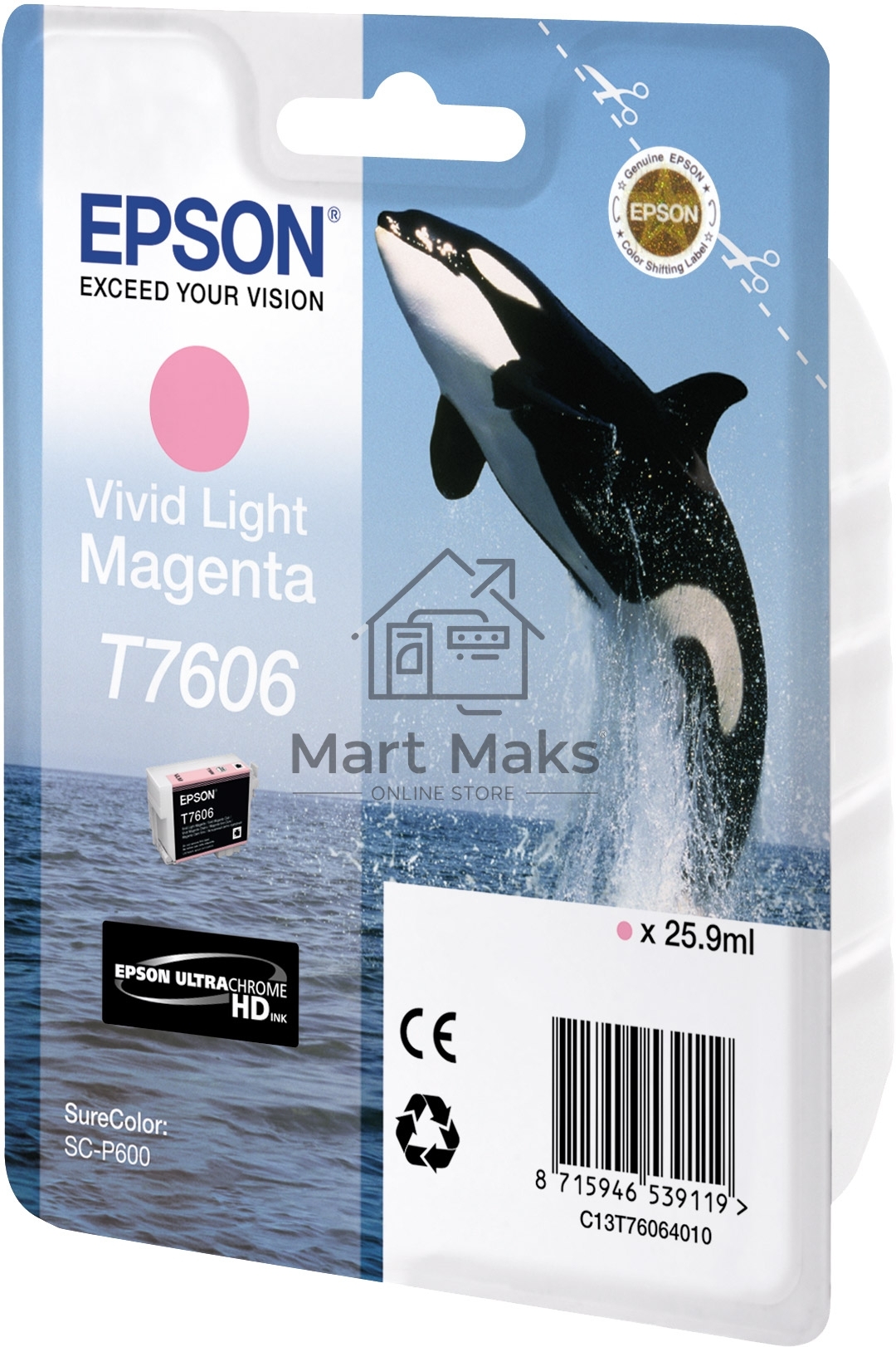 Картридж струйный Epson светло-пурпурный SC-P600