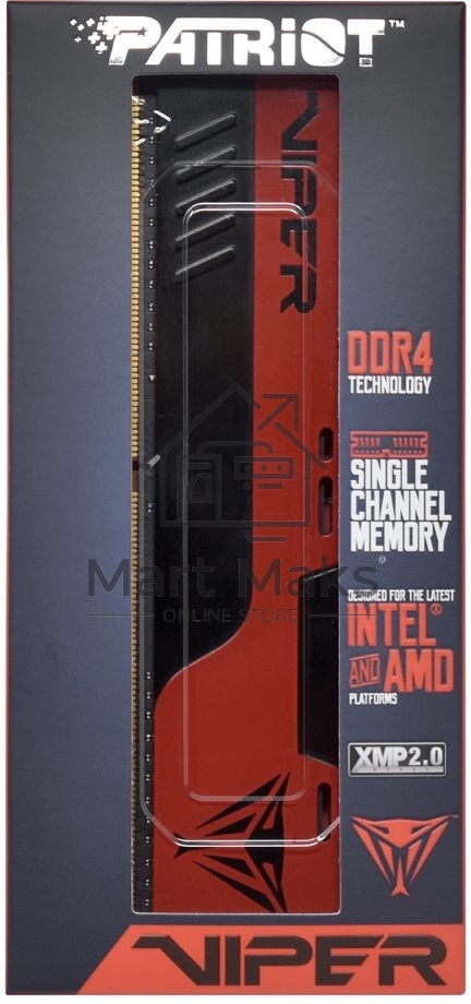 Оперативная память Patriot Viper Elite II, DDR4, 4GB (1x4 GB), 2666 MHz, CL16, DIMM, радиатор, красный