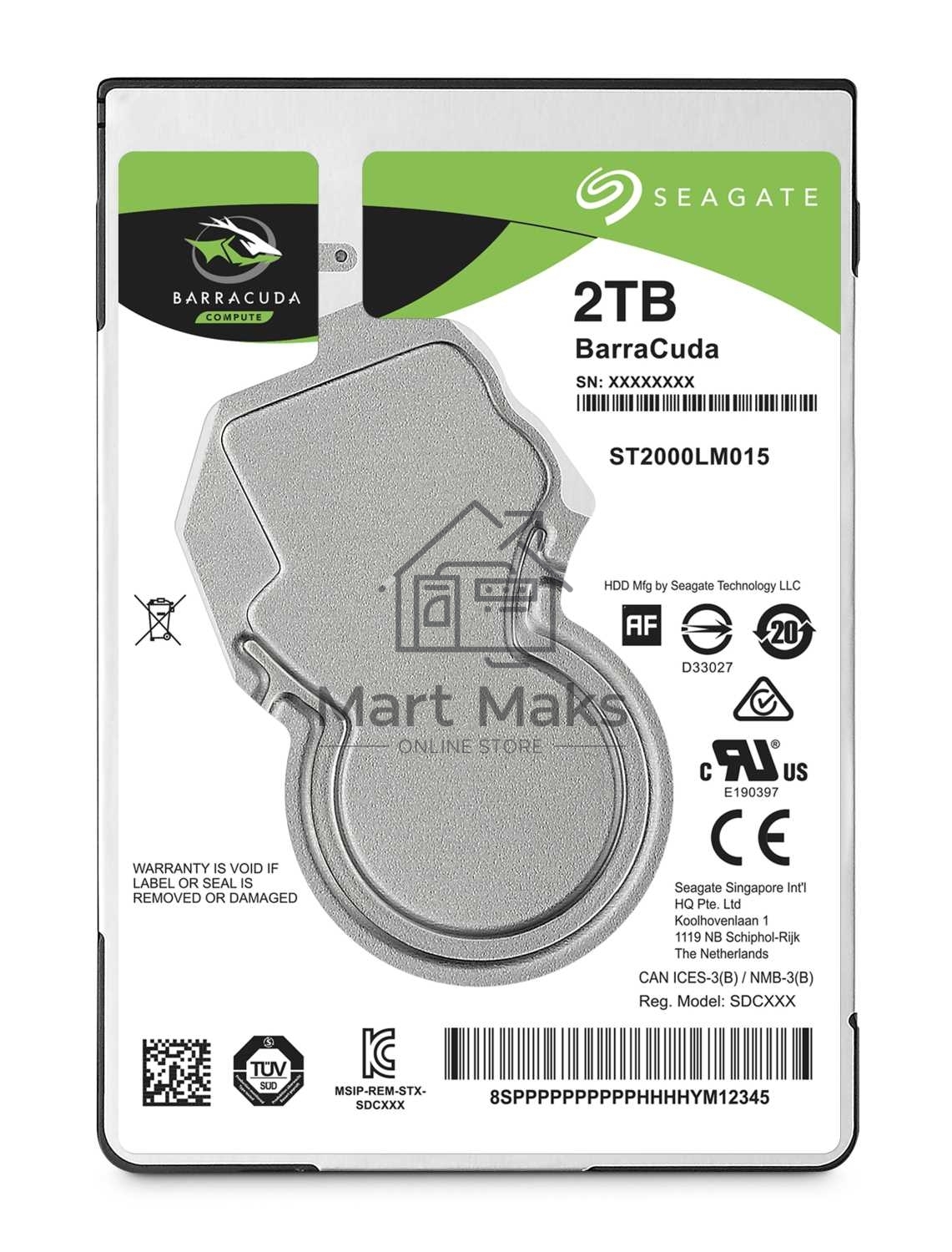Жесткий диск HDD Seagate Barracuda 2Tb 5400rpm SATA 128Mb 2.5