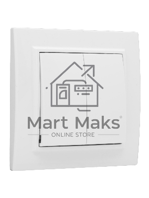 Выключатель 2-клавишный СП,10А, белый EKF Basic Минск