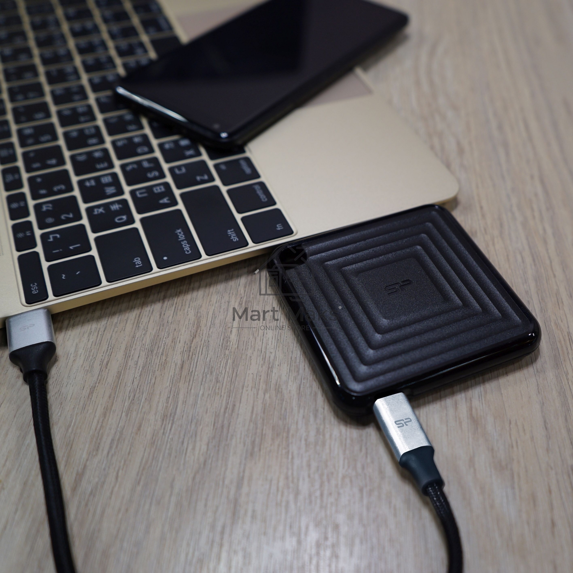 Твердотельный диск 1TB Silicon Power PC60, External, USB 3.2 Type-C R/W - 540/500 MB/s черный