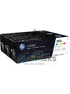 Картридж лазерный набор HP CF370AM № 305A голубой/пурпурный/желтый CLJ M451 (CE411A+CE412A+CE413A)