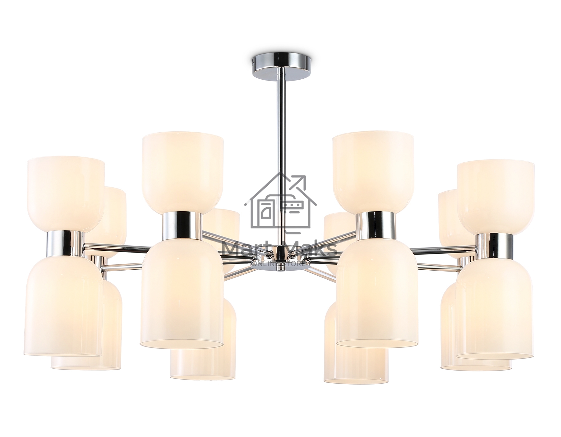 Люстра Ambrella light LH56085/16 СH/FR хром/белый матовый E14*16 max 40W D860*510