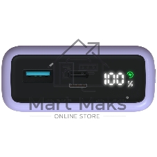 Портативный аккумулятор TOLT Lit LT-LP10T, 10000mAh, 22,5W, fast charging and PD, violet/ Powerbank TOLT Lit LT-LP10T, 10000mAh, 22,5W, fast charging and PD, violet