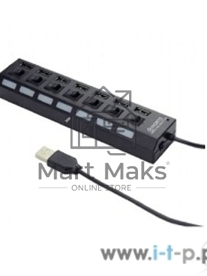 Концентратор USB 2.0 Gembird UHB-U2P7-02, 7 портов, питание, блистер