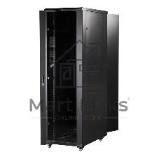 Шкаф коммутационный Lanmaster (TWT-CBB-27U-6X6-G1) 27U 600x600 мм пер. дв. стекл задн. дв. спл. стал. лист 2-хст. 2 бок. пан. 800 кг черный IP20
