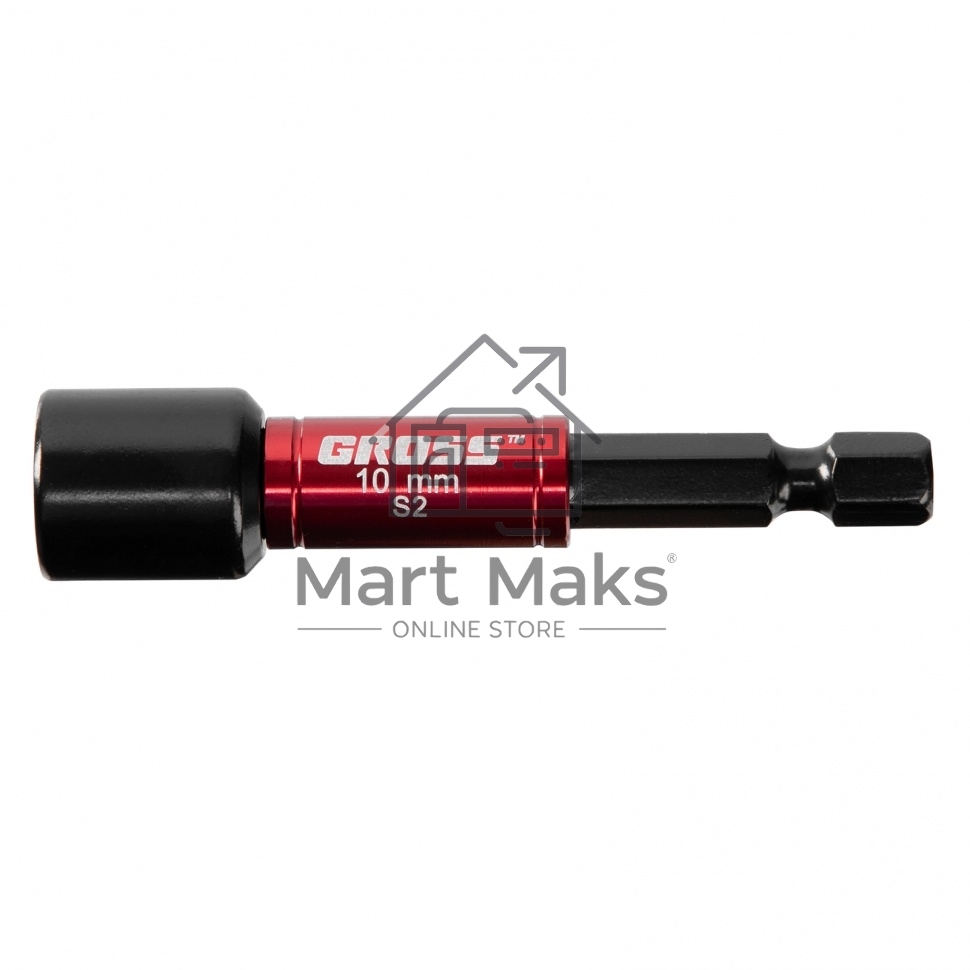 Бита с торцевой головкой GROSS, магнит. Nut-Driver, 10 мм, S2Gross 11619