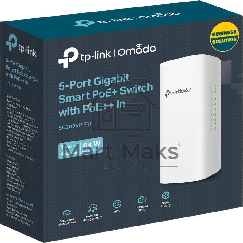 Коммутатор TP-LINK SG2005P-PD 5PORT 1000M POE