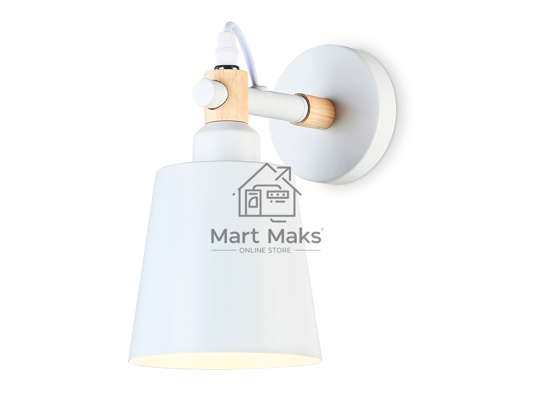 Светильник Ambrella light TR82212 WH/LW белый/светлое дерево E27 max 40W 230*130*190