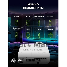 Проектор Cactus Bright CS-V3.WT 3LCD 4000Lm ANSI (1280x800) 30000:1 ресурс лампы:10000часов 1xUSB typeA 1xUSB typeB 2xHDMI 4кг